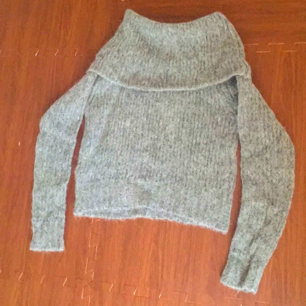 Warm Gray Foldover Sweater
